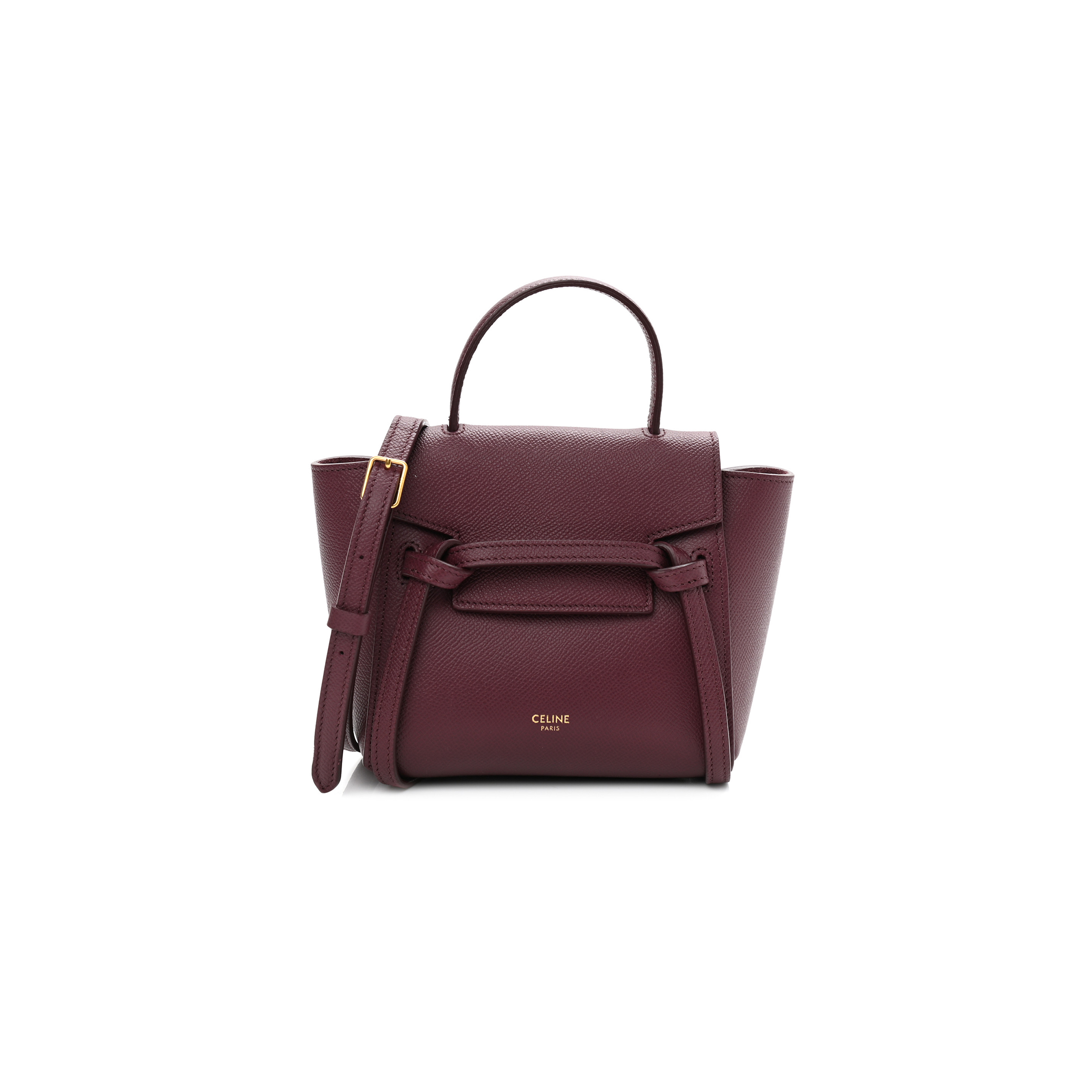 Ce**e grained calfskin pico belt bag acai 1090152 (15*14*9cm)